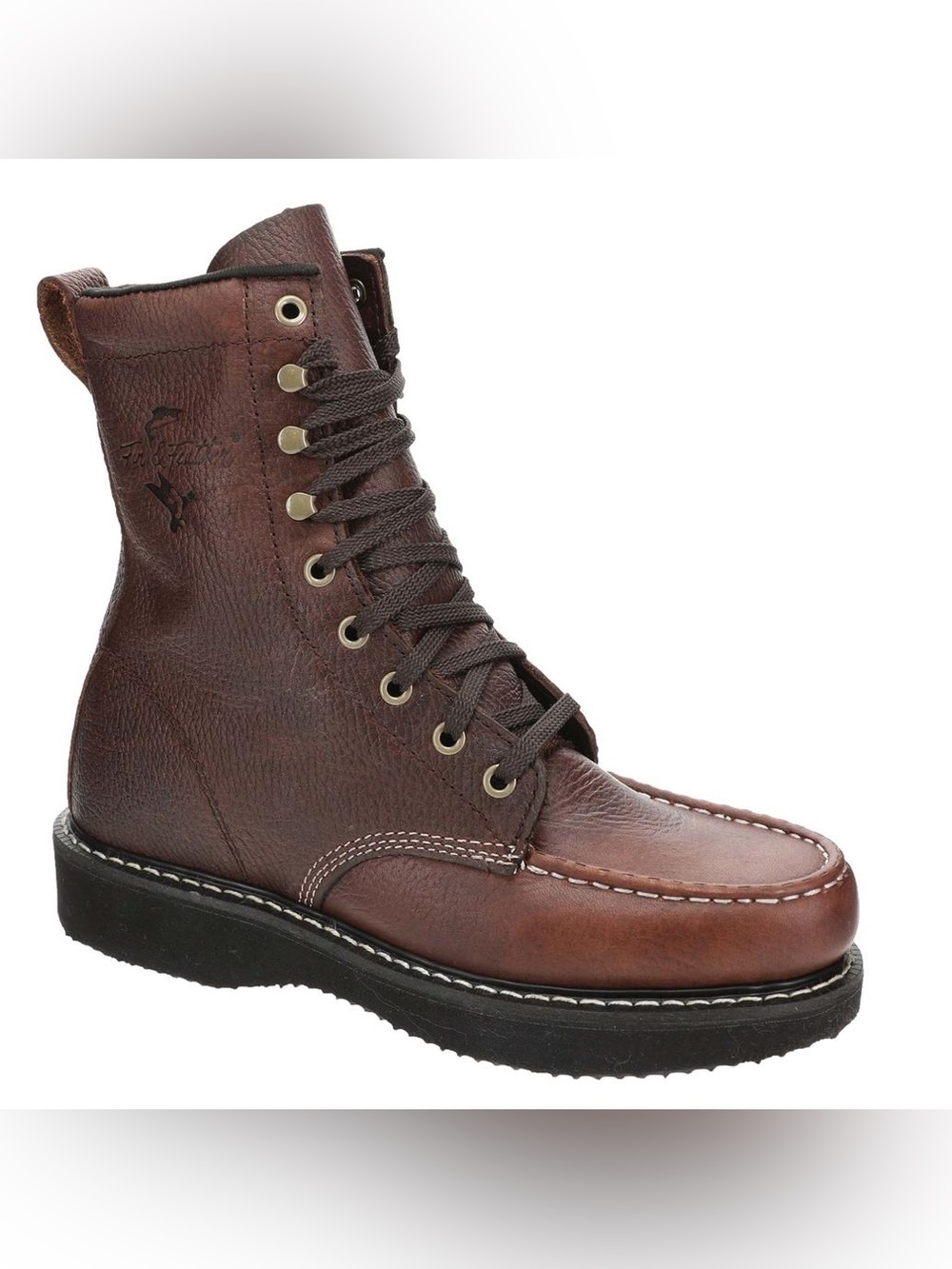 Fin & Feather Men's Brown Leather Steel Toe Work Boot Size 11.5 E